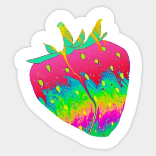 Trippy Strawberry Sticker